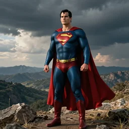 Superman played by derrick trotter, photo, movie still, realistic