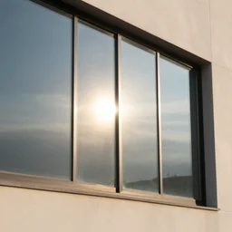 the sun reflecting on a window, 8k, ray tracing reflections
