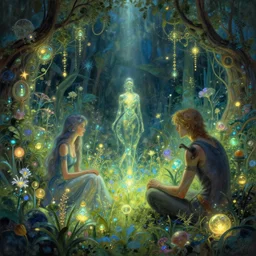 eternal day in your garden art by wayne barlowe, artgerm and greg rutkowski and agostino arrivabene, light effect. hyper detailed, glowing lights!!, bioluminescent, intricate, elegant, digital painting, artstation, smooth, sharp focus