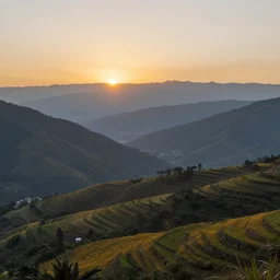 a beautiful concept art painting of a sunrise on a peruvian landscape, beautiful lighting, fantasy art