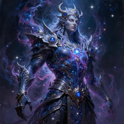 beautiful masterpiece painting with high detail of a deity made of stars and plasma, hybrid, dungeons and dragons art, by artgerm, drew struzan, wayne reynolds, josan gonzalez, artstation trending, ultra high cinematic quality character render, low angle, production quality movie poster artwork