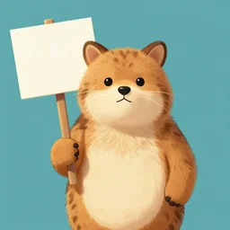 an animal holding a sign, digital art