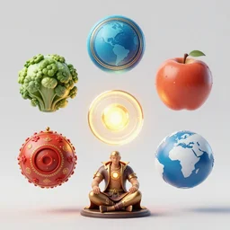 illustration of the five elements by artstation, unreal engine, photorealistic