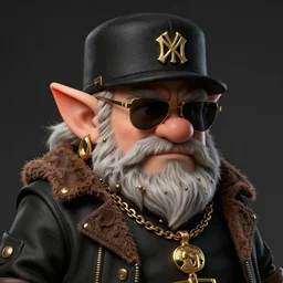 fantasy dwarf as a modern gangster. high detail portrait art. gold jewelry