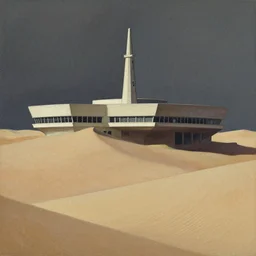 chiaroscuro gouache by james gurney. building designed by frank lloyd wright. dune palace. composed by directory kurosawa ( 1 9 6 2 )