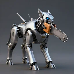 robotic hound with a chainsaw mouth