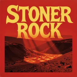 stoner rock album cover, red album cover, acid font, psychedelic font, heavy metal album cover, 7 0 s psychedelic blues rock album cover