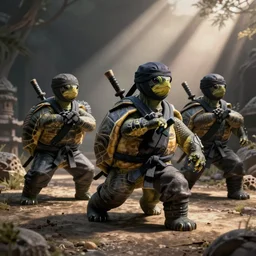 real turtles dressed as ninjas