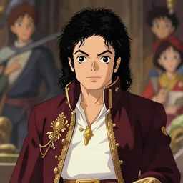 centered!! macro portrait of medieval rockstar king michael jackson, artstation, detailed cartoon, elegant, digital painting, concept art, smooth, sharp focus, illustration, ghibli, makoto shinkai, don bluth, fujita goro, jean giraud, akihiko yoshida, tom whalen 8 k