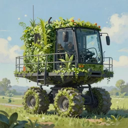 photorealistic painting of a giant space - scraper composed almost entirely of plants, digital art, bokeh