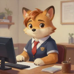 cute concept art fantasy painting of a anthropomorphic furry female temporary secretary, by artgerm, sylvain sarrailh, rossdraws, wlop, fursona, furaffinity, furry, deviant art, e 6 2 1, global illumination, tankoban, oil on canvas, 4 k, smooth details, pixar animation style!