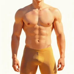 fitness and physique in the sun, warm colors, white background, abstract art trending on artstation
