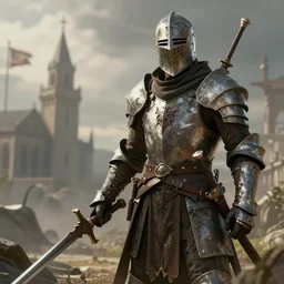 a post - apocalyptic knight in the style of pathfinder / fallout trending on artstation deviantart pinterest detailed high resolution hd 8 k