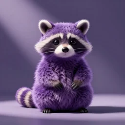 “photograph of a purple colored littlest pet shop raccoon”