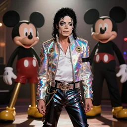 iridescent, michael jackson cosplay billie jean, michael jackson, michael jackson, michael jackson, michael jackson, ( ( ( mickey mouse ) ) ), nendroid, butcher billy style