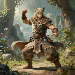 kawaii, dynamic brush strokes, linear gamma, dynamic pose, natural light, costume design made nordic tribes, sophisticated composition, old masters light composition, procedurally generated, epic human character posing conceptart, beautiful ancient garden behind, substancedesigner, pbr, ultra detailed, hyperrealistic, megascans, volumetric light, concept master artist, painttoolsai 2