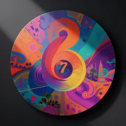 abstract hd round 3 d render of a pop art representation of the 6 0's & 7 0's psychedelia analogue film