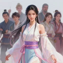 dynamic medium shot painted portrait, maya ali as blade & soul sorceress, pastel colours, octane render, unreal engine, matte painting concept art, fanart artstation by jesper ejsing and rhads and lois van baarle and ilya kuvshinov and rossdraws