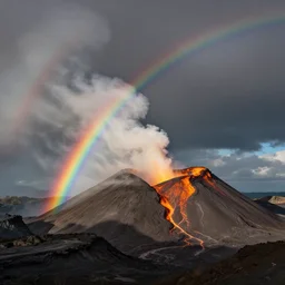 rainbow volcanic eruption