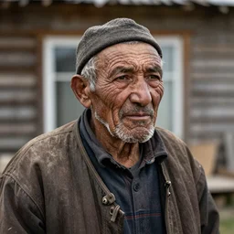 a portrait of a sami man, 100 years old, rugged, weathered, tired, 4k, 8k, hyperrealistic, detailed,