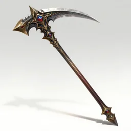 concept art of legendary dragon scythe weapon, scythe design, fantasy scythe, fantasy, behance, pinterest, deviantart, artstation, weapons concept art, design, rpg, weapon, detailed, digital art, incredible, digital painting