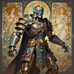 hyper detailed ultra sharp of a ancient biomechanical warrior trance man. trending on artstation, warpaint aesthetic, earthwave, colorful, psychedelic, ornate, intricate, digital painting, concept art, smooth, sharp focus, illustration, art by artgerm and greg rutkowski and alphonse mucha, 8 k