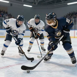 cats playing ice hockey, unreal engine 5 4 k, hyperdetailed photorealism, extremely high quality