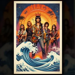 vintage psychodelic rock band poster waves