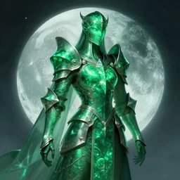 Fantasy emerald knight, moonlit, HD, illustration, epic, D&D, fantasy, intricate, elegant, highly detailed, digital painting, artstation, concept art, smooth, sharp focus, illustration, art by artgerm and greg rutkowski and alphonse mucha, monster hunter illustrations art book