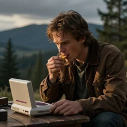 bob from twin peaks eating a nes video console