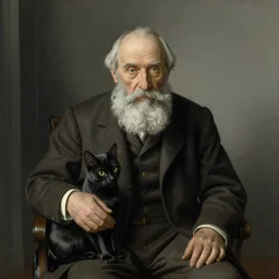 old man and cat, by rene magritte