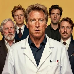 formal portrait of shocked expression clint eastwood as doc brown wearing white lab coat. digital art by eugene de blaas, ross tran, and nasreddine dinet, vibrant color scheme, intricately detailed, in the style of romanticism, cinematic, artstation, greg rutkowski