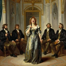 detailed painting of a woman laughing out loud with open mouth doing standup comedy in the ottoman palace by rudolf ernst, john frederick lewis, jean - leon gerome, rudolf weisse, david roberts, charles theodore frere, alfred dehodencq, orientalism