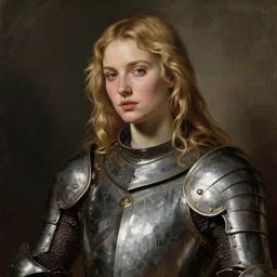 sultry liv tyler, looking seductively, blonde hair, wearing medieval armour, portrait, oil painting by titian, hard focus