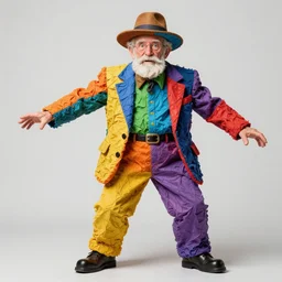 an old man, made of colored things, vivid dynamic composition, by jeff koons, surreal, overblown vibrant colors, masterpiece, physical based rendering, featured on pixiv, octane renderer, trending on pinterest