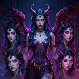 hyper detailed ultra sharp of a beautiful azazello is one of the demonic and mystical characters in the work, a negative character in biblical stories, a fallen angel who opposed the will of god. various reference for artists, facial expressions, trending on artstation, neon colors, hyper detailed, digital art, cinematic lighting, concept art by artgerm, 8 k
