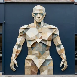 abstract human body, Fine Art, Street Art, Mural, Modular Origami