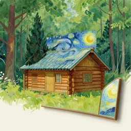 [ a log cabin in the forest ] [ van gogh ] [ mirror ]