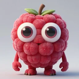 a humanoid figure raspberry man monster, large eyes, highly detailed, digital art, sharp focus, trending on art station, anime art style