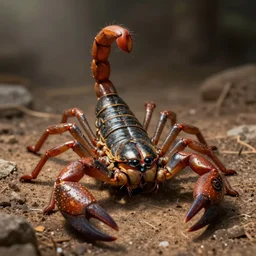 man versus large scorpion