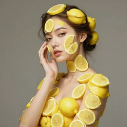the portrait of a singular sensual lemon personified as an absurdly beautiful, graceful, elegant, sophisticated, young woman made up of lemons, an ultrafine hyperdetailed illustration by kim jung gi, irakli nadar, intricate linework, bright colors, octopath traveler, final fantasy, unreal engine 5 highly rendered, global illumination, radiant light, detailed and intricate environment