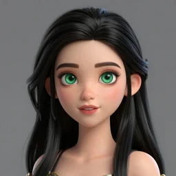 Render of a very beautiful 3d persian vampire girl, long black hair, green eyes, cute freckles, full round face, short smile, catsuit, golden hour, serene tehran street setting, medium shot, mid-shot, highly detailed, trending on Artstation, Unreal Engine 4k