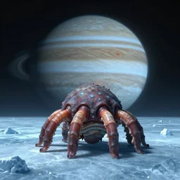 deep sea creature under the ice of jupiter's moon europa