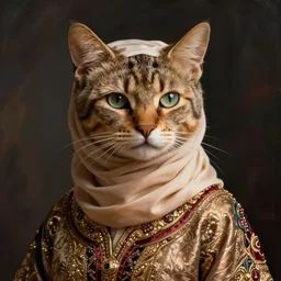 a woman dressed as a somali cat, by donato giancola and nikolay makovsky.