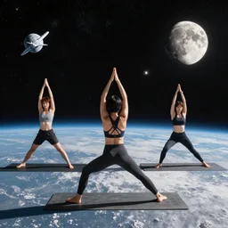 yoga session in space