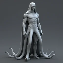 archwizzard with tentacles, digital art, concept art, simulation, structure, fine, man standing, good anatomy