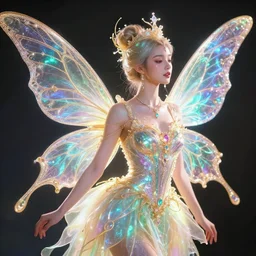 portrait of fairy princess, beautiful, attractive, glowing, ornate and intricate, jaw dropping, dynamic lighting, colorful, fairy tale, intricate and detailed, 4 k octane render, intricate wings, side shot