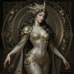 mid angle shot of a beautiful female creature by HP lovecraft , intricate, elegant, highly detailed, centered, digital painting, artstation, concept art, smooth, sharp focus, illustration, artgerm, Tomasz Alen Kopera, Peter Mohrbacher donato giancola, Joseph Christian Leyendecker, WLOP, Boris Vallejo ,