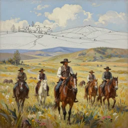 ismail inceoglu epic oil on canvas painting of a wild west landscape, line art!!, ink, art concept for a book cover!!, harmonic colours, magic the gathering art, wild west movie still, game of thrones cardgame style, highly detailed, centered, hyperrealism, romantic, concept art, smooth, sharp focus trending on artstation, by greg manchess and by craig mullins and by kilian eng and by jake parker