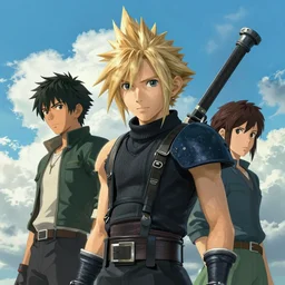 cloud ( final fantasy 7 ), portrait shinkai makoto studio ghibli studio key hideaki anno sakimichan stanley artgerm lau rossdraws james jean marc simonetti elegant highly detailed digital painting artstation pixiv
